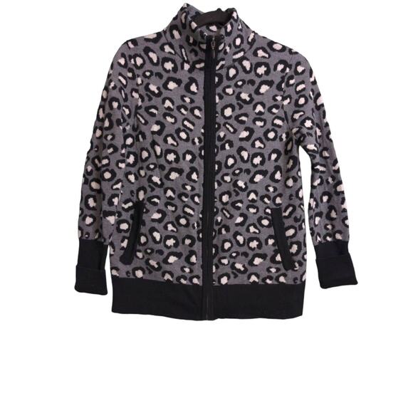 Rachel Zoe Womens Bomber Cardigan Sweater Gray Black Cotton Full Zip Mock Neck S - Picture 1 of 9